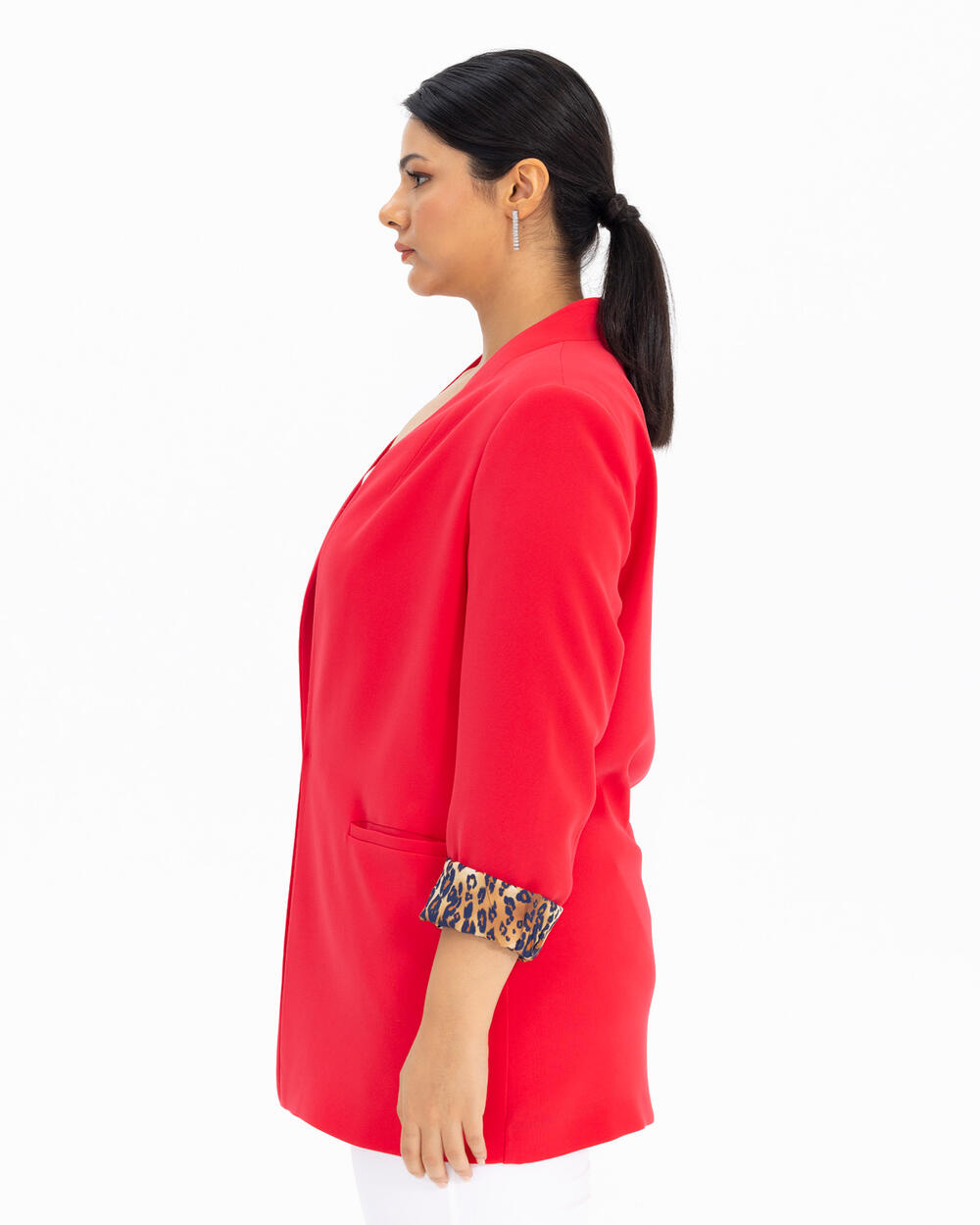 Plus size red blazer on sale jacket