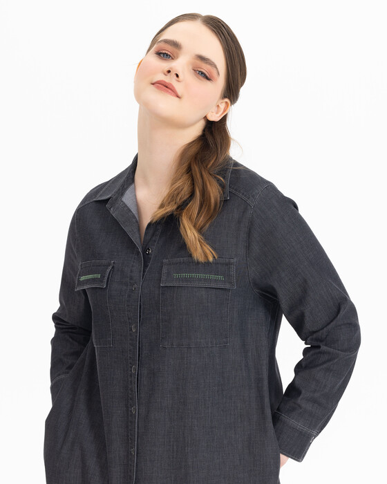 Plus Size Comfortable Cut Jean Tunic