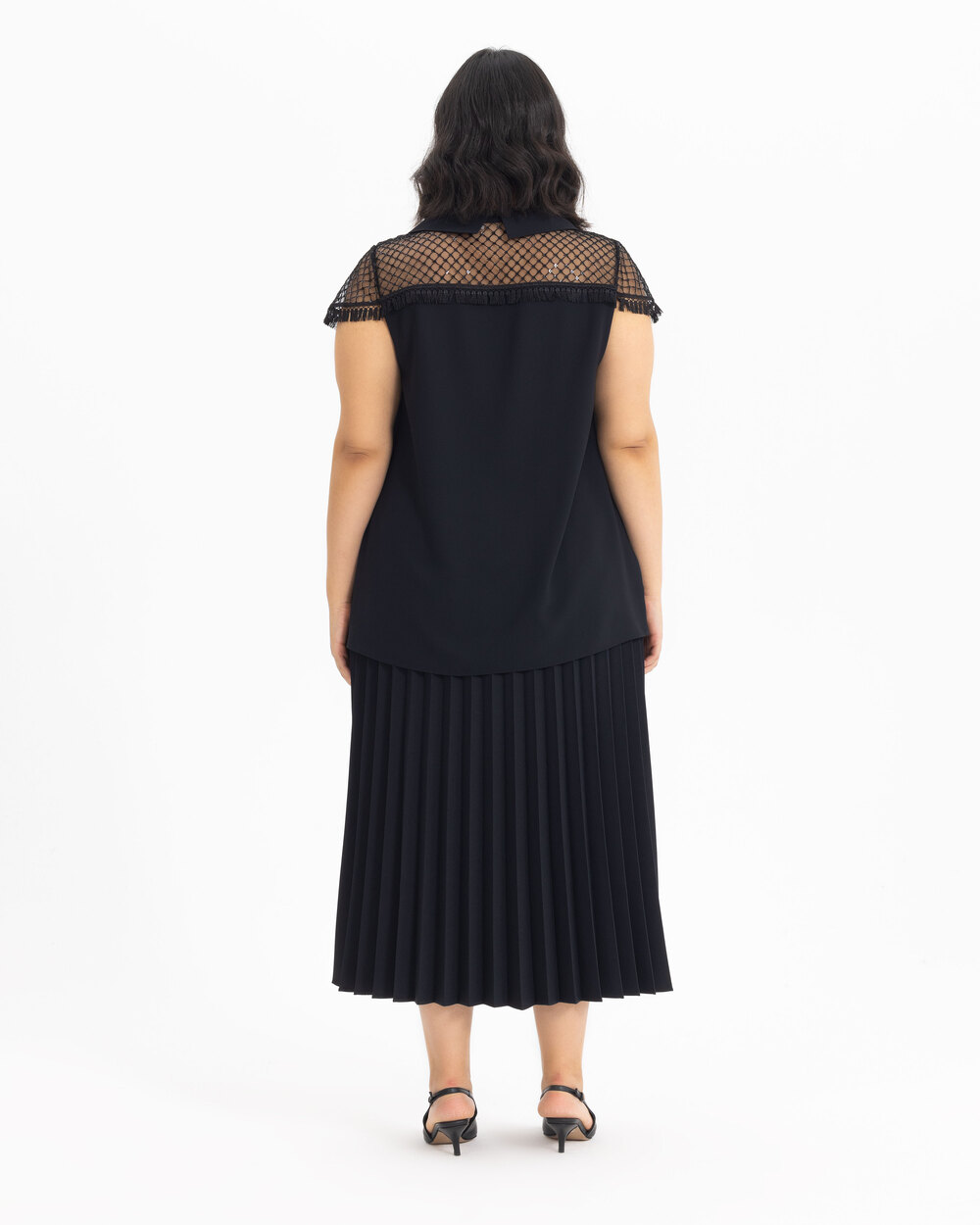 Büyük Beden Bağcık Detaylı Kısa Kollu Bluz