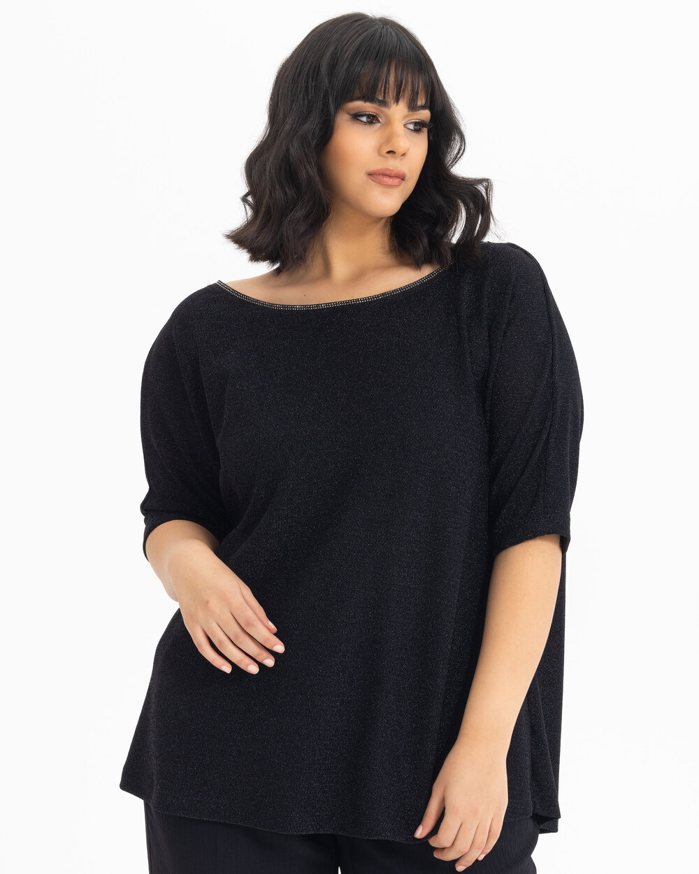 Plus Size Relaxed Fit Sparkly Blouse