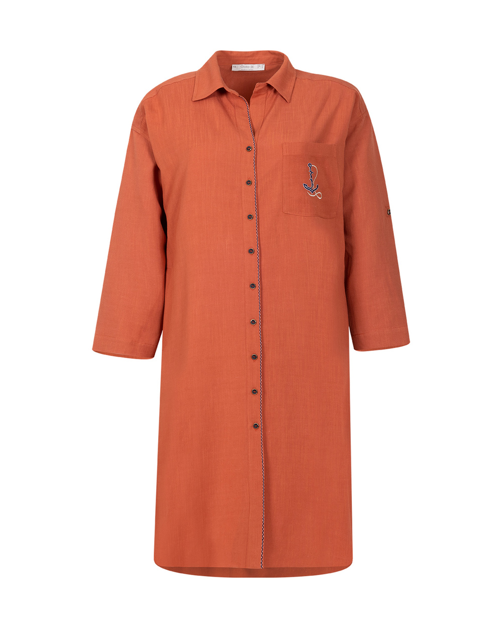 Büyük Beden Nakış Detaylı Gömlek Tunik