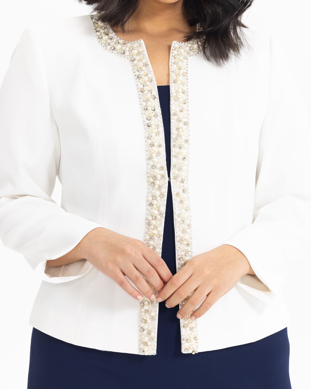  Plus Size Bead Embroidered Jacket