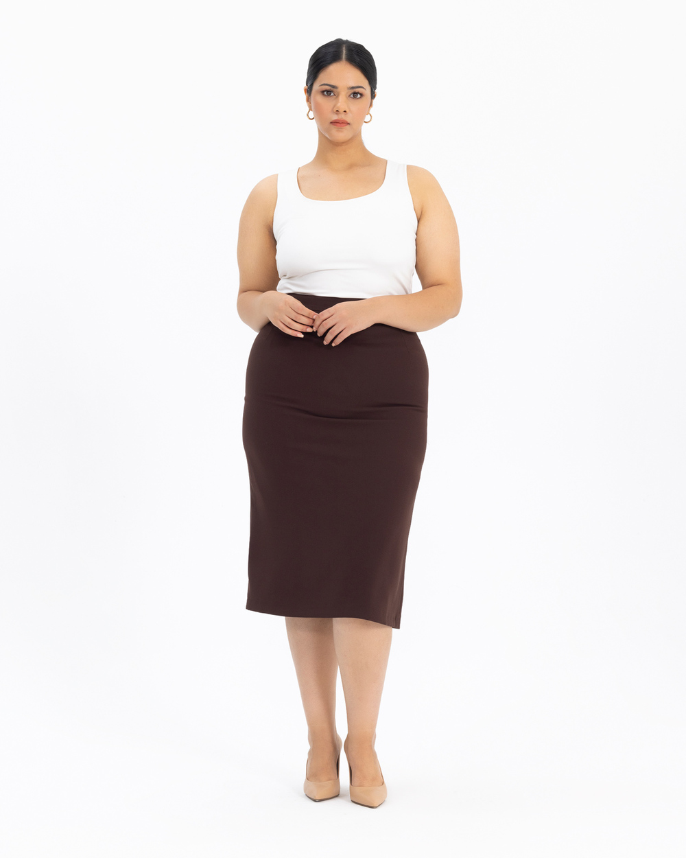 Plus size clearance midi skirt 01