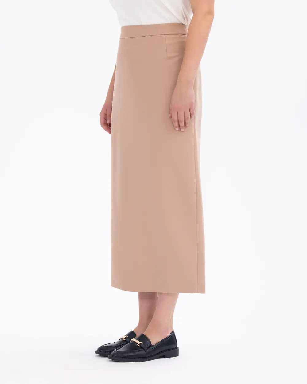 Pencil cut hotsell skirt beige