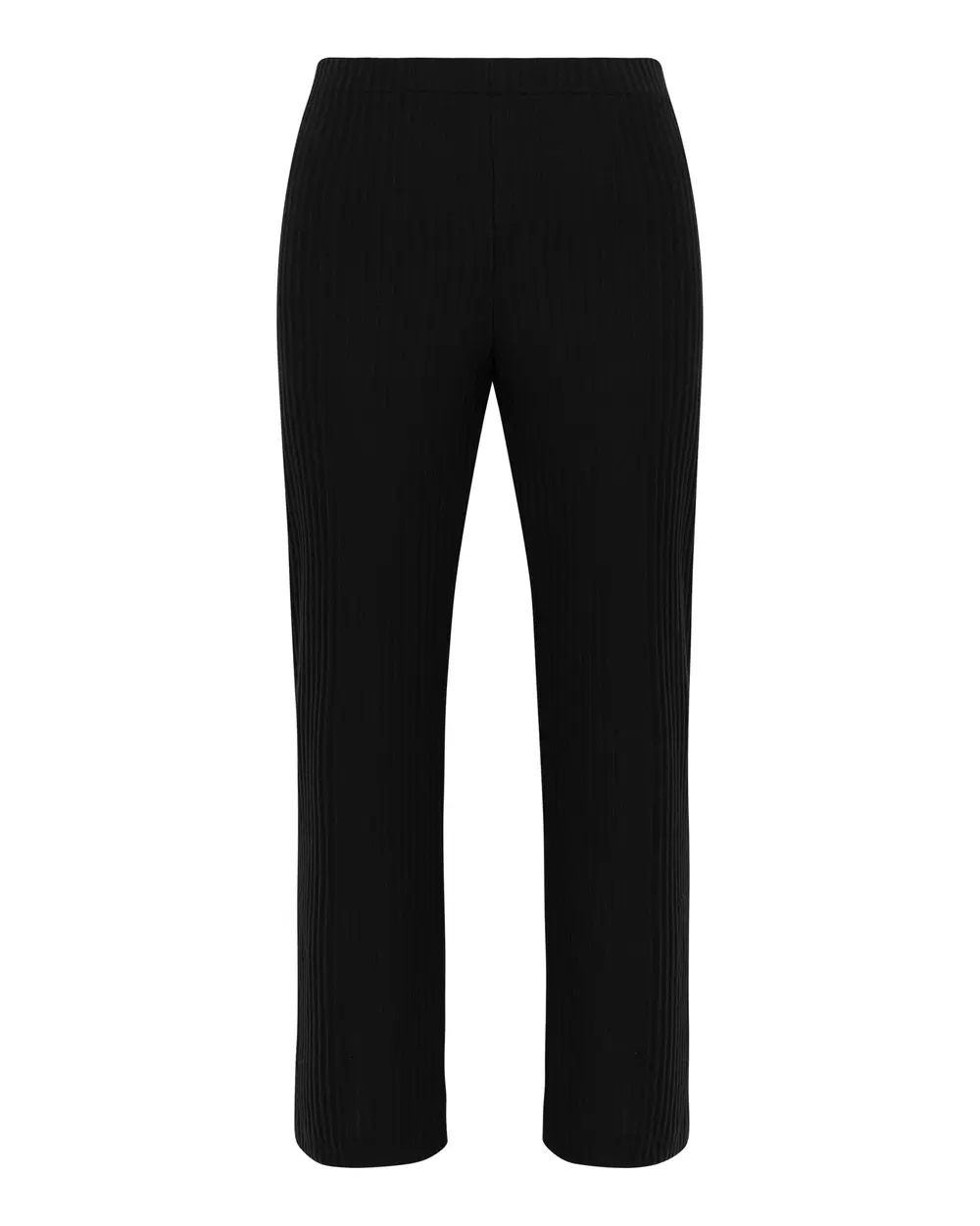 Plus Size Ribbed Relaxed Cut Trousers