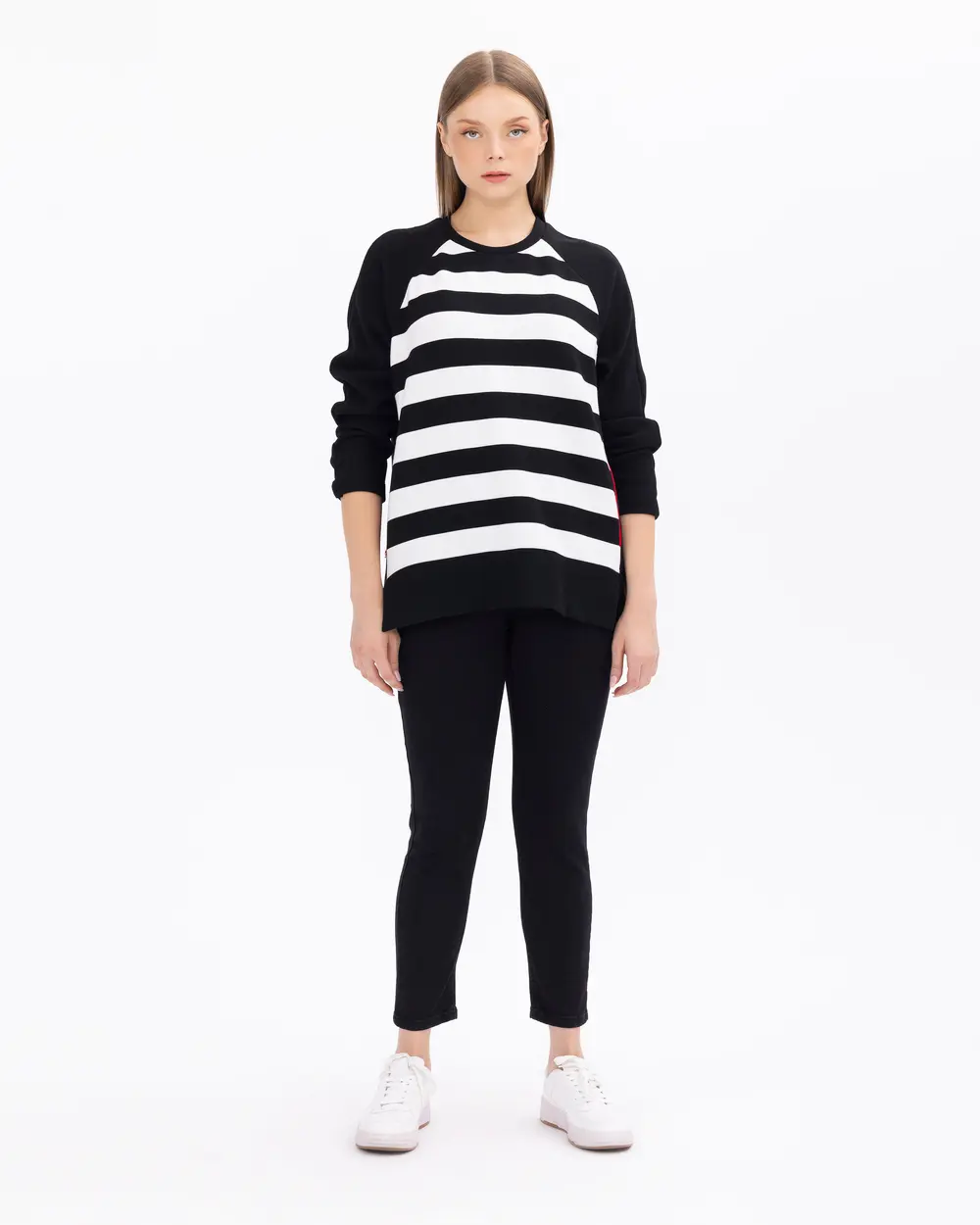 Plus size striped on sale jumper