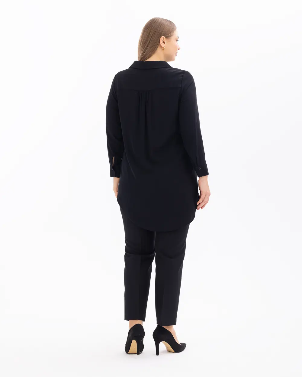 Büyük Beden Uzun Kollu Gömlek Tunik