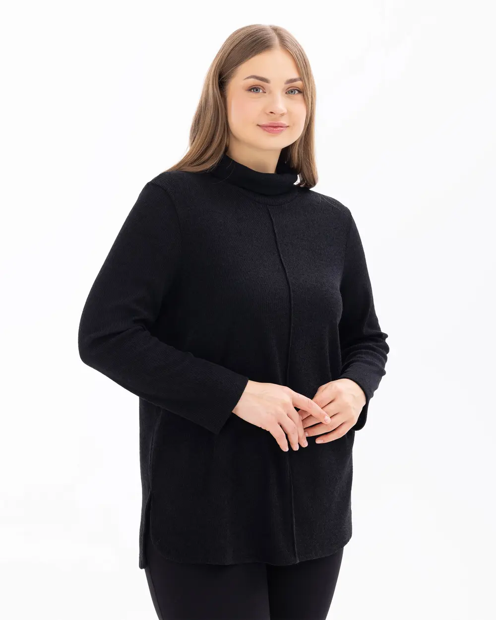 Plus Size Basic Knit Fabric Tunic