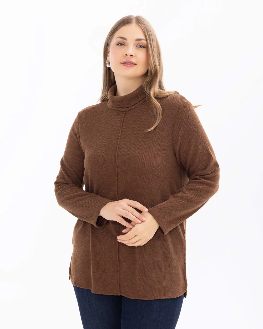 Plus Size Basic Knit Fabric Tunic