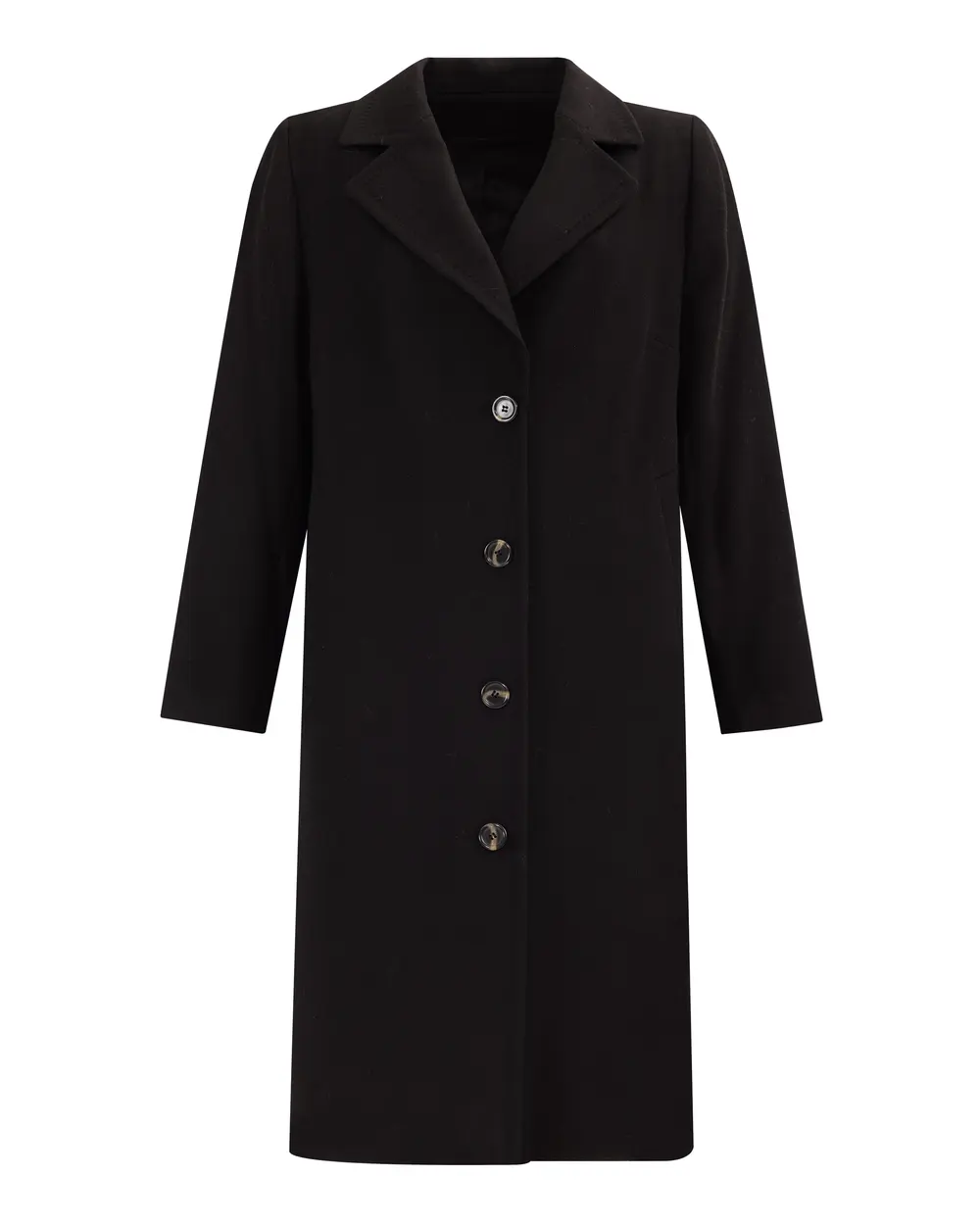 Plus Size Pocket Buttoned Lined Coat