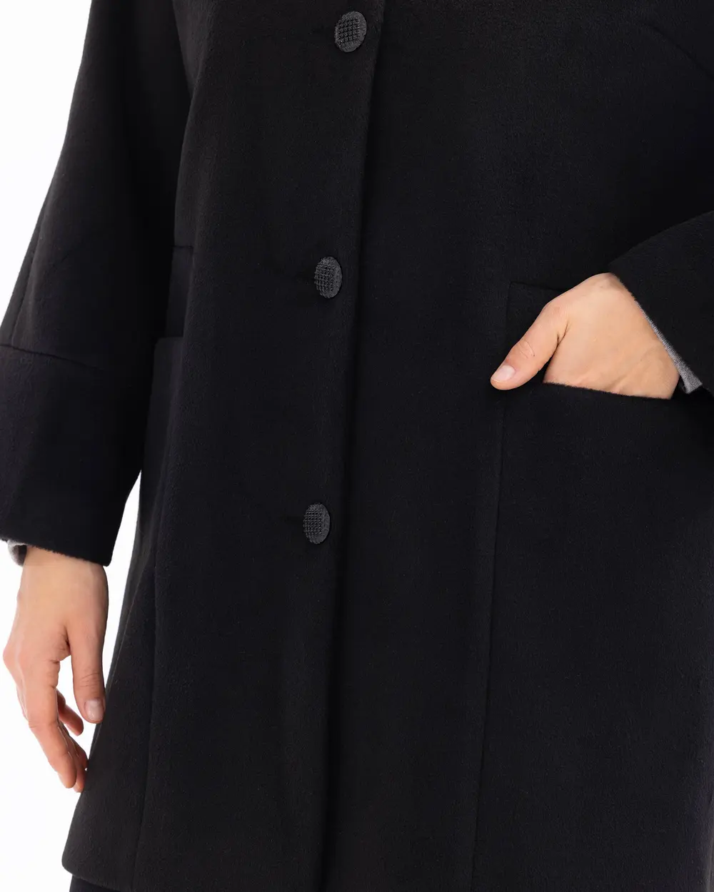 Plus Size Shawl Collar Pocketed Button-Up Coat