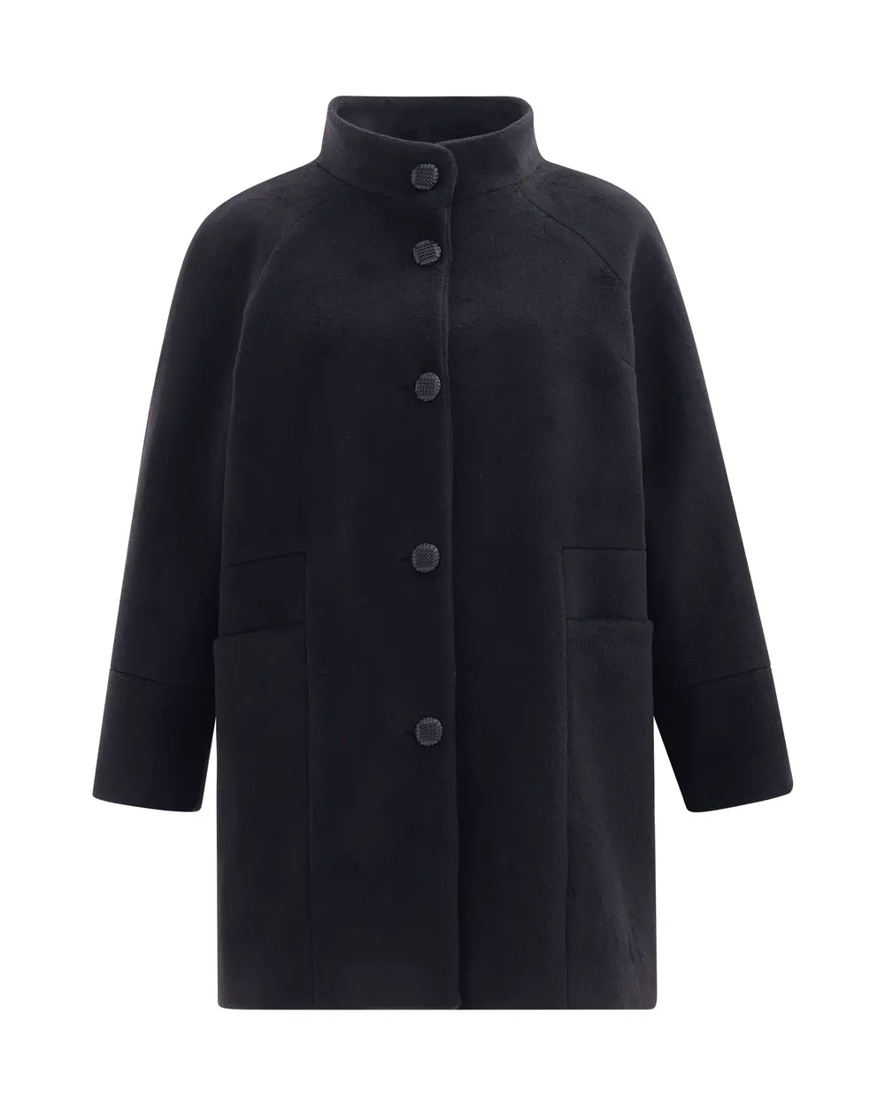 Plus Size Shawl Collar Pocketed Button-Up Coat