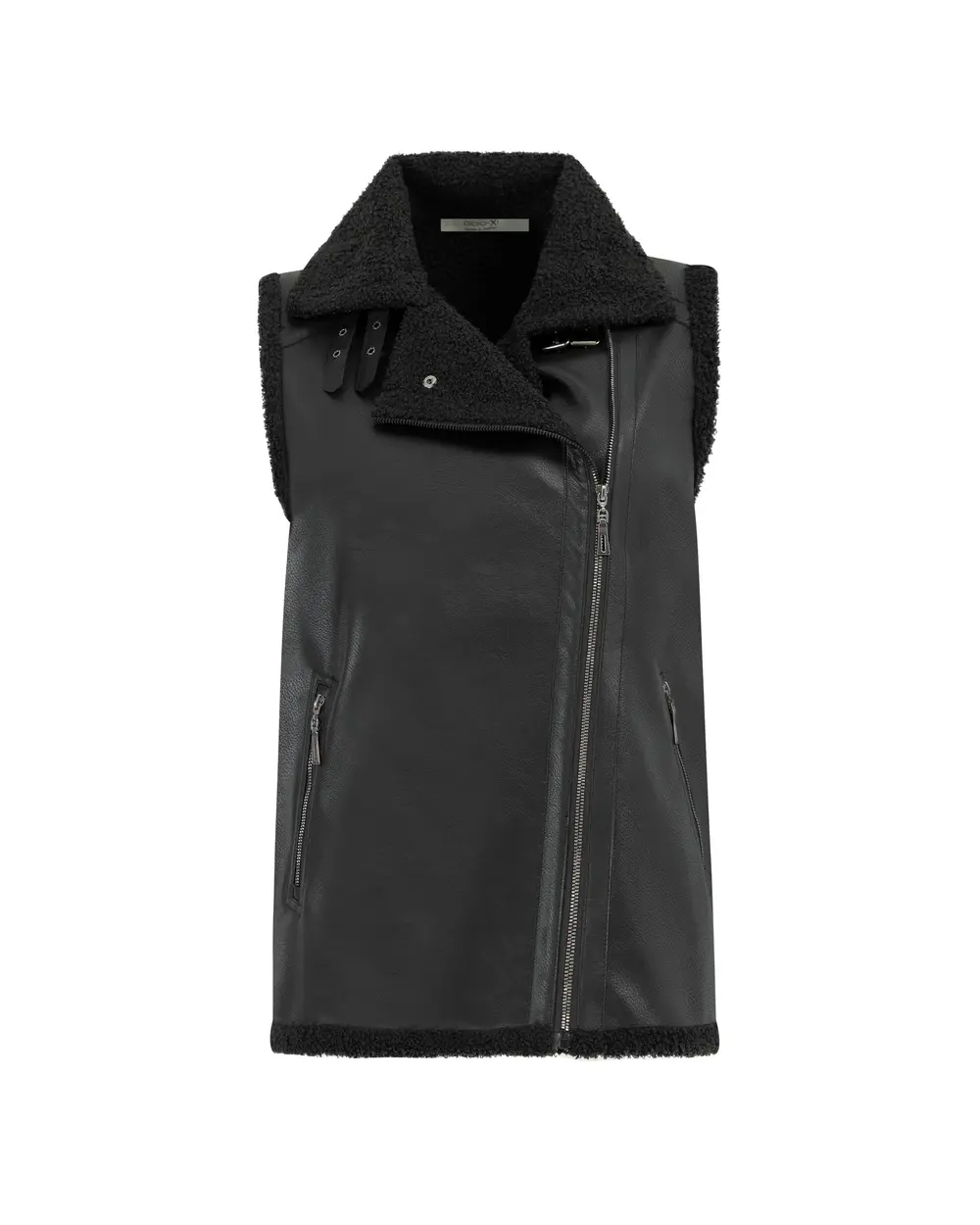 Plus Size Zippered Faux Leather Vest