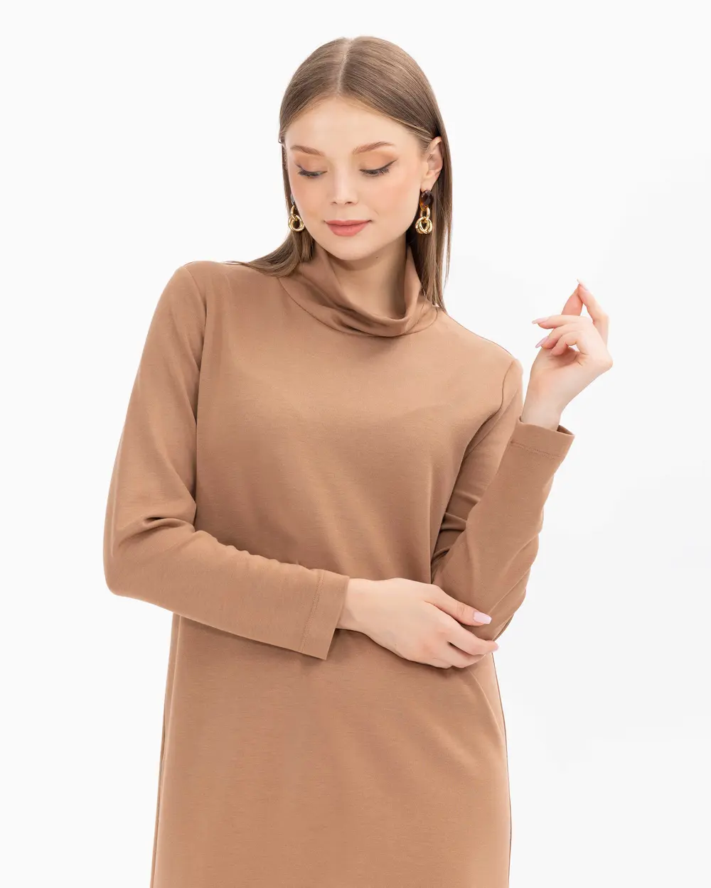 Büyük Beden Rahat Kesim Basic Triko Elbise