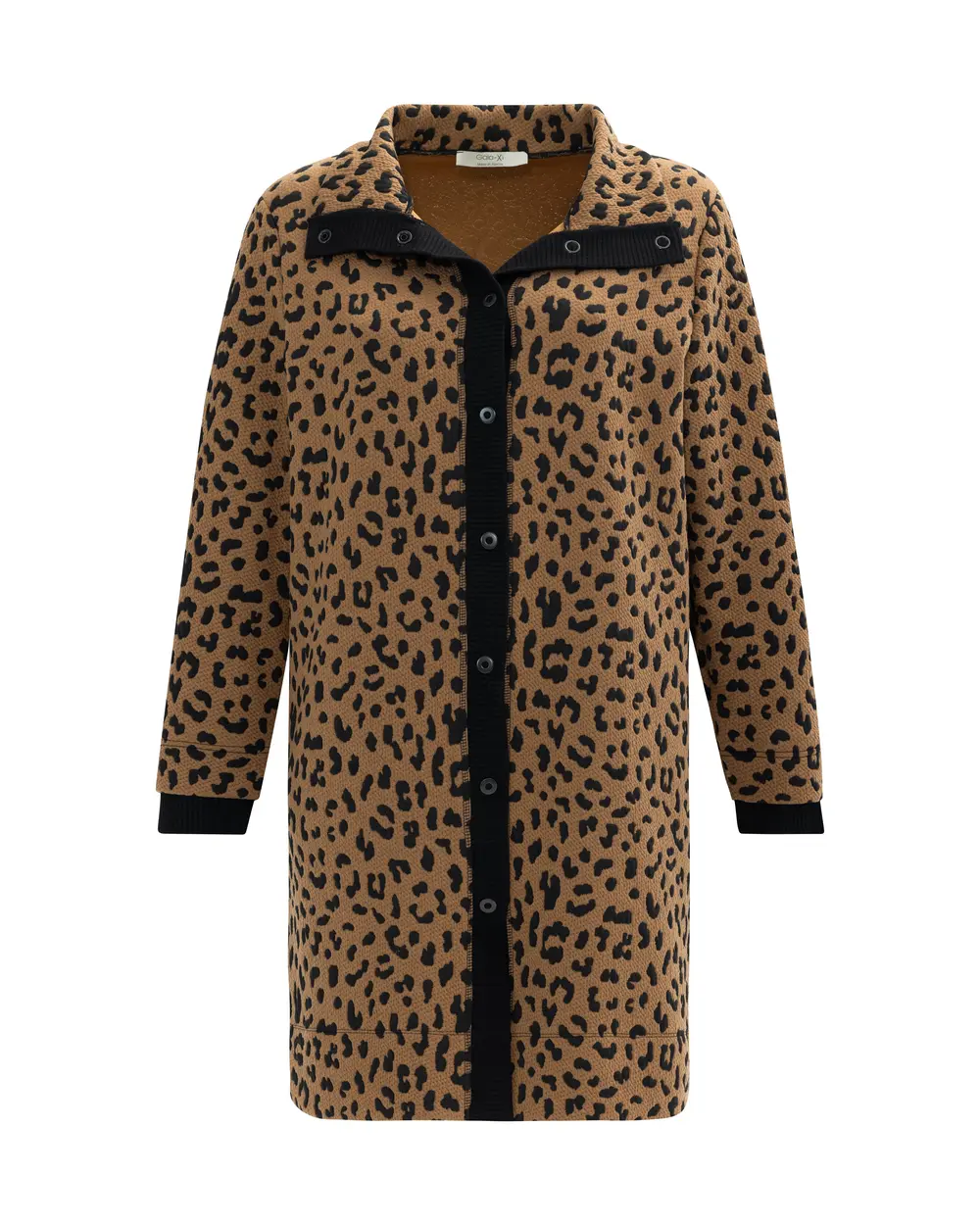 Plus Size Leopard Patterned Ribbed Cape