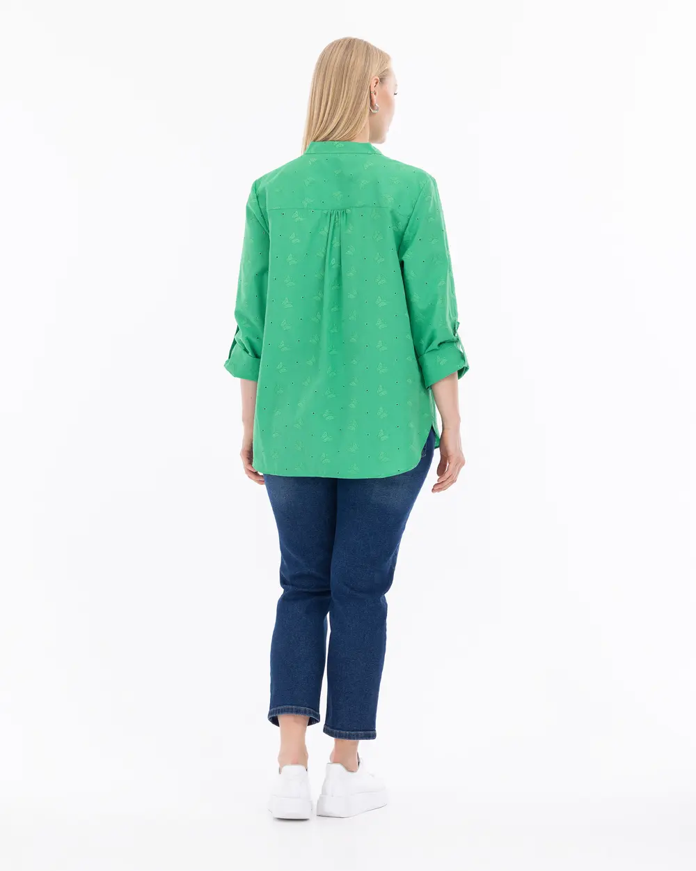 Büyük Beden Fistolu Uzun Kollu Gömlek