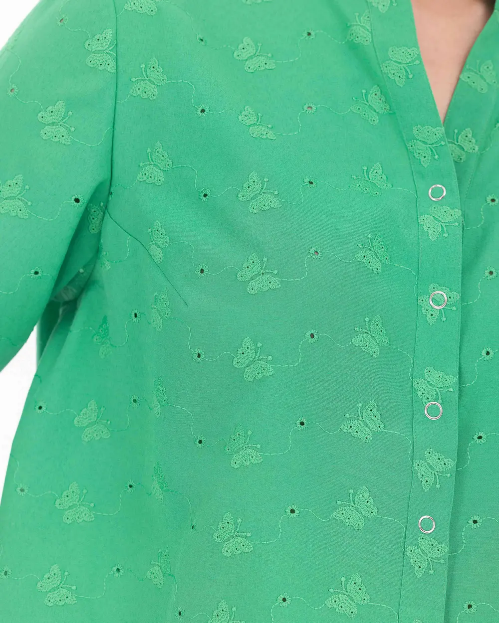 Büyük Beden Fistolu Uzun Kollu Gömlek