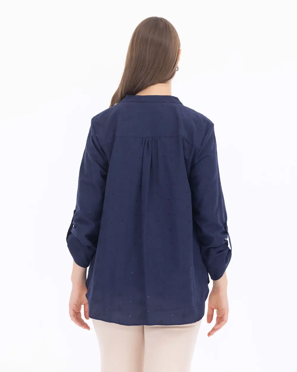 Büyük Beden Fistolu Uzun Kollu Gömlek