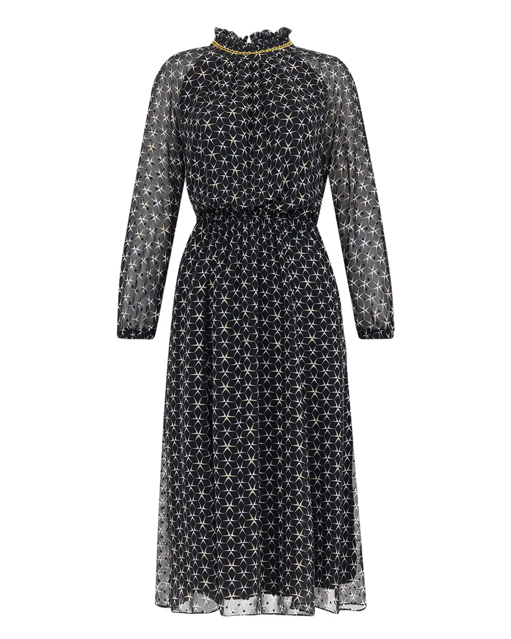 Büyük Beden Zincirli Midi Boy Elbise