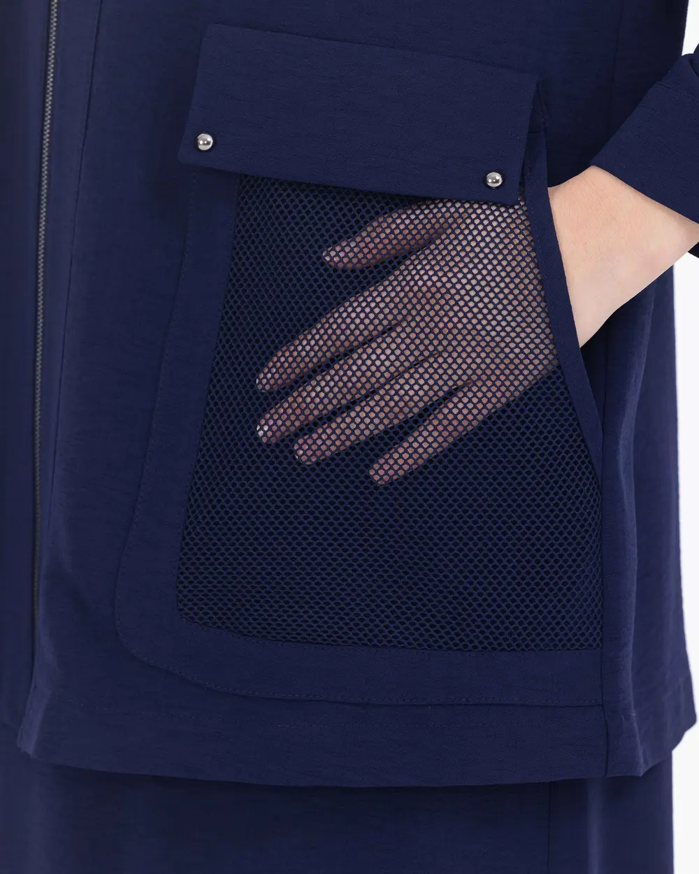 Large Size Woven Fabric Zipper Jacket