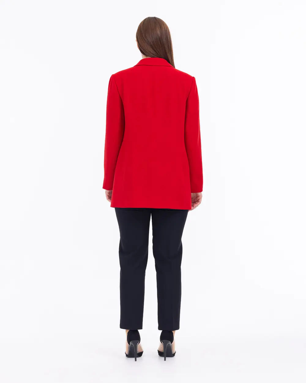 Büyük Beden Düğme Detaylı Blazer Ceket