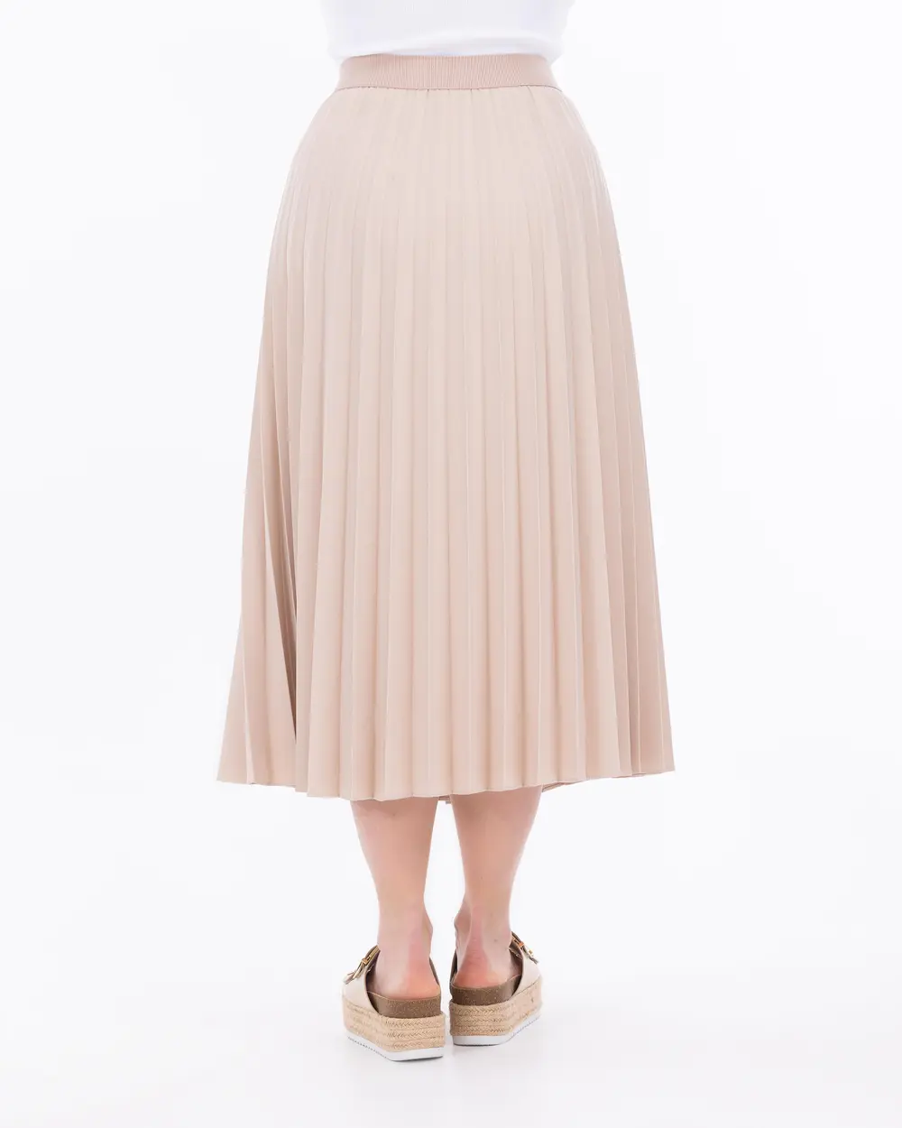 Plus Size Pleated Midi Skirt