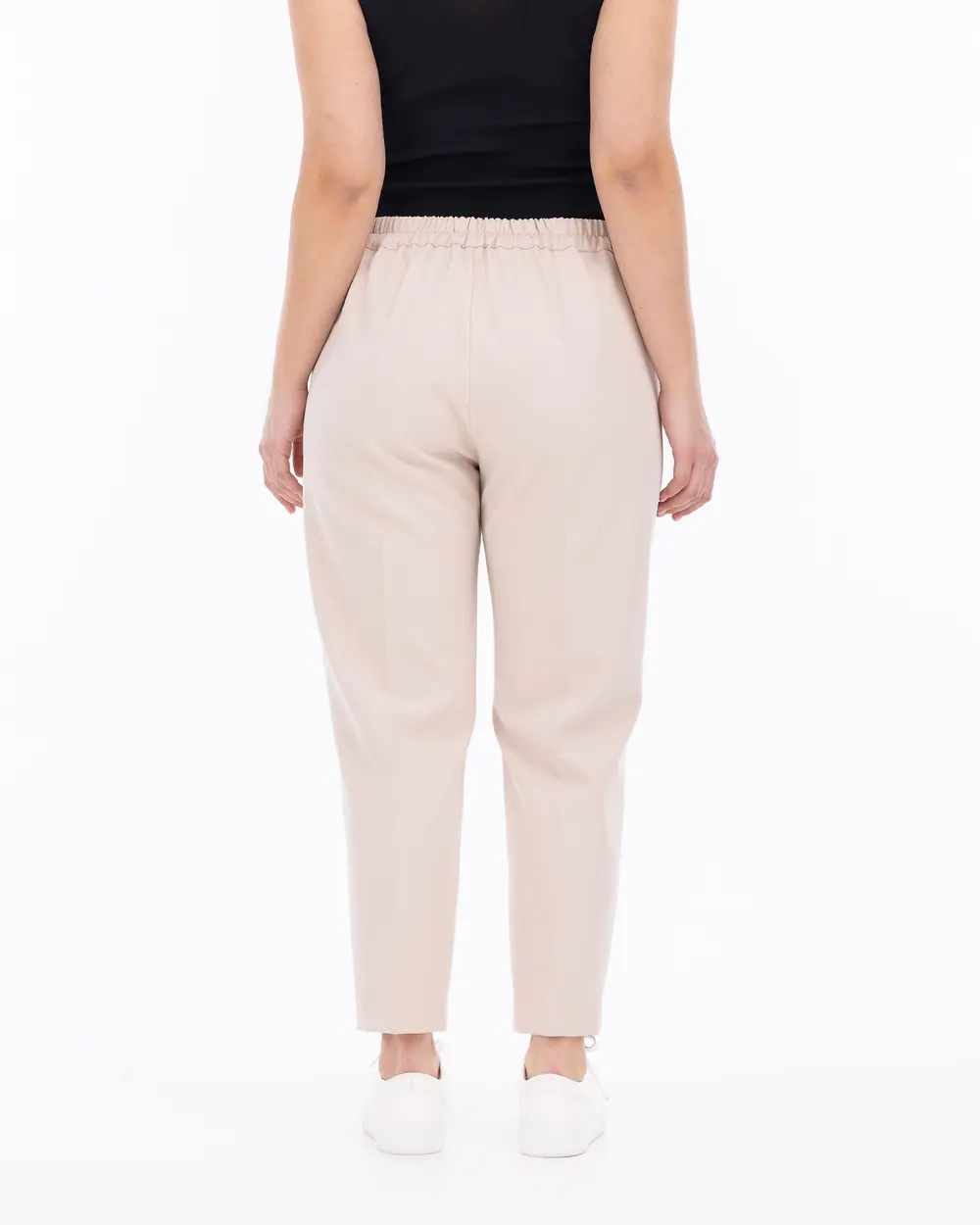 Plus Size Carrot Cut Ankle Length Trousers