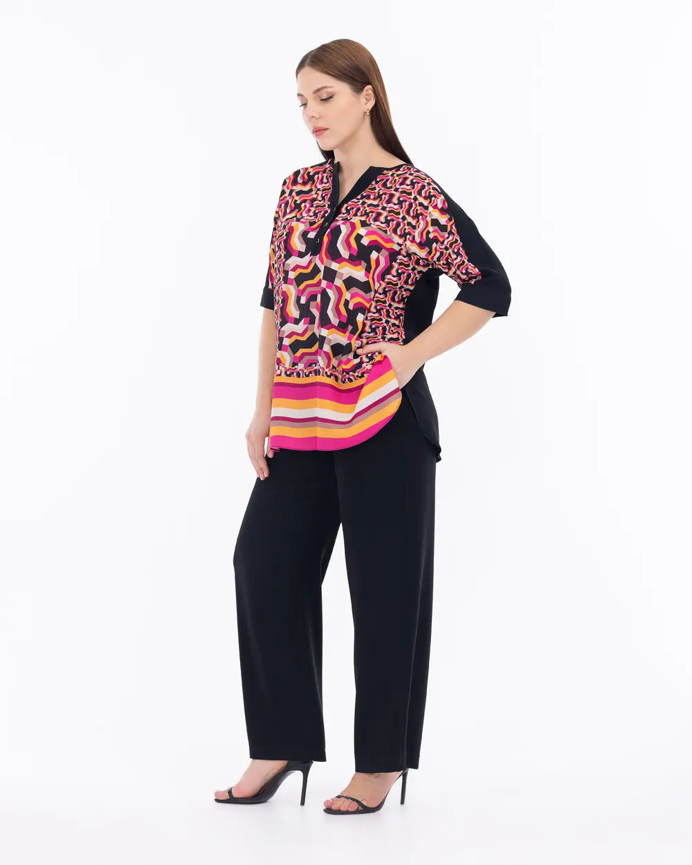 Büyük Beden Kısa Kollu Bluz