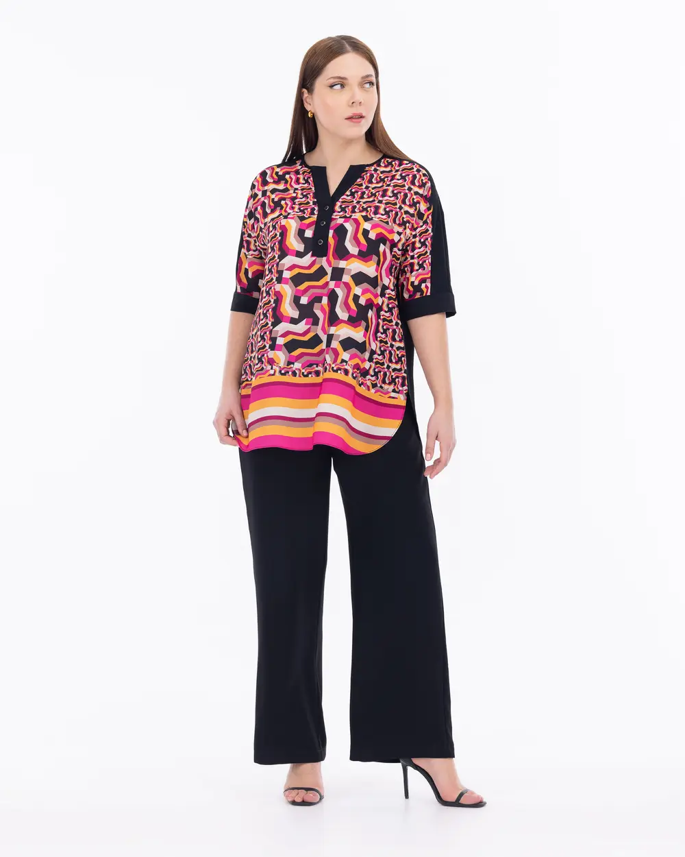 Büyük Beden Kısa Kollu Bluz