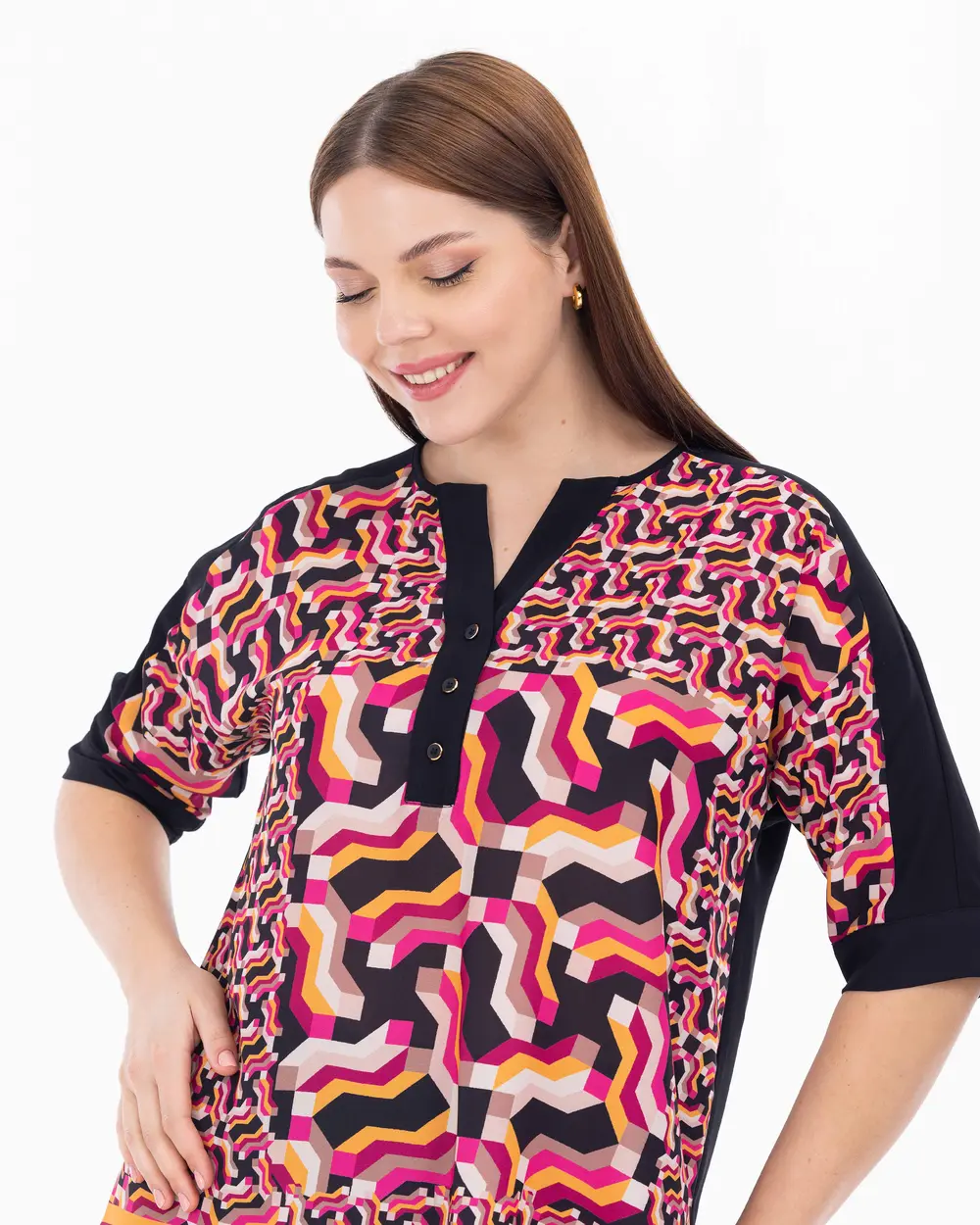 Büyük Beden Kısa Kollu Bluz