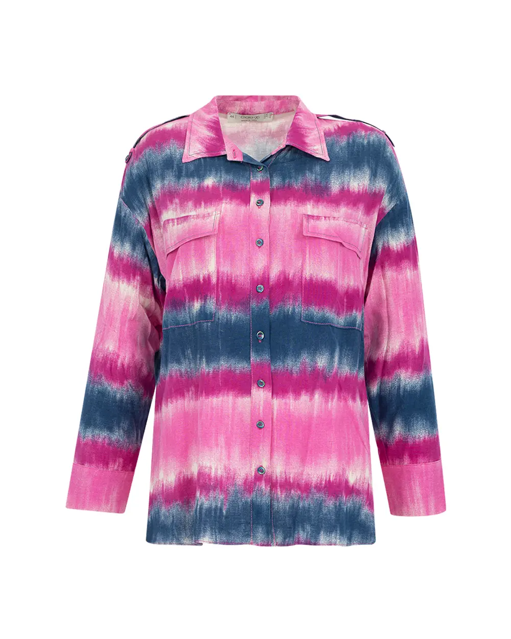 Plus Size Tie Dye Patterned Shirt