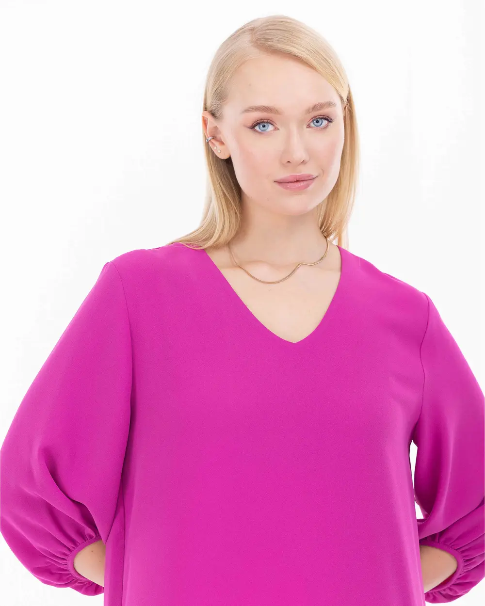 Plus Size Midi Length Three Quarter Sleeve Dress