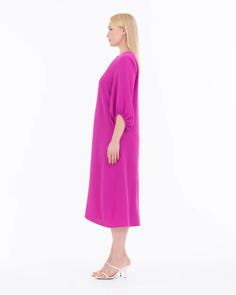 Plus Size Midi Length Three Quarter Sleeve Dress