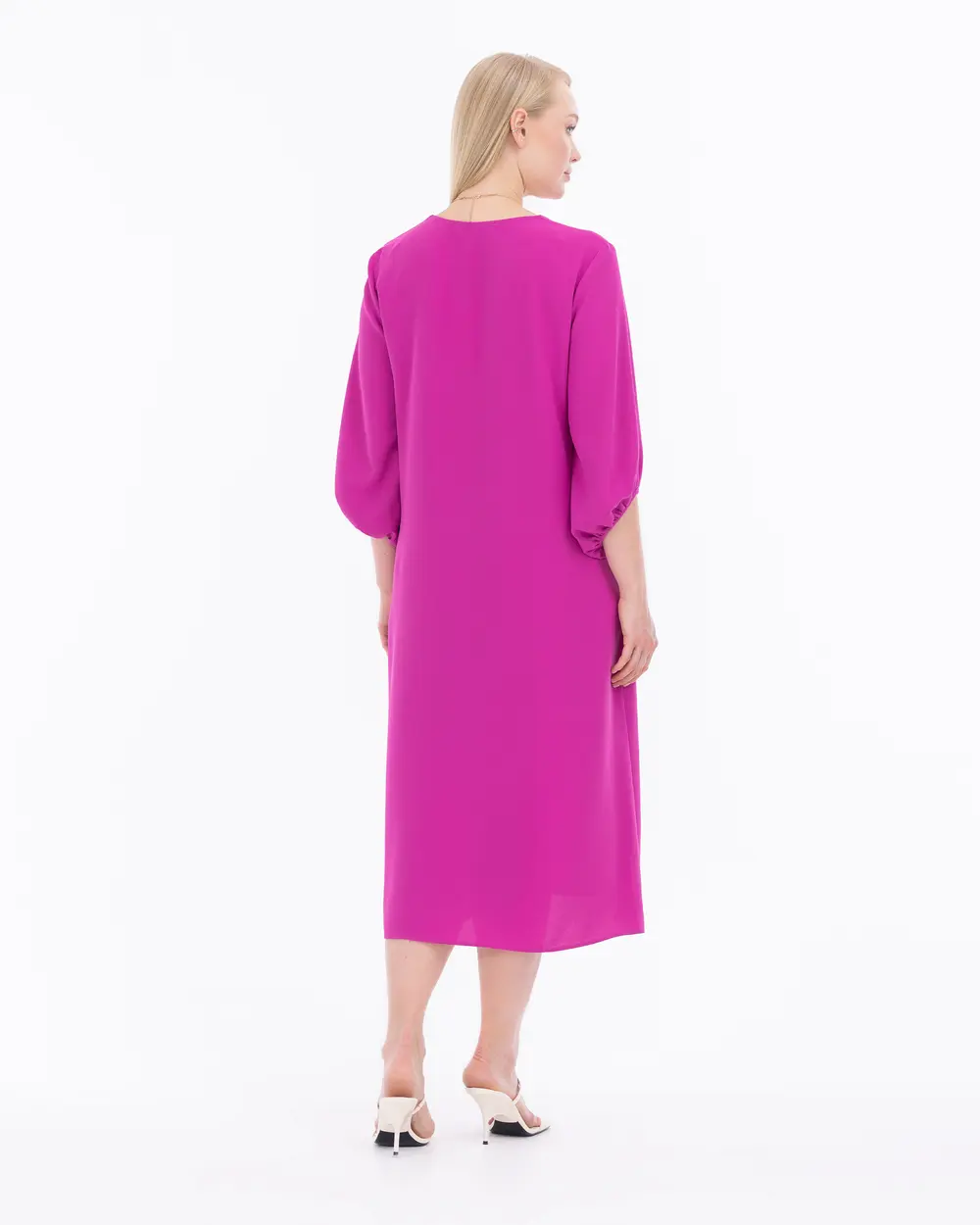 Plus Size Midi Length Three Quarter Sleeve Dress