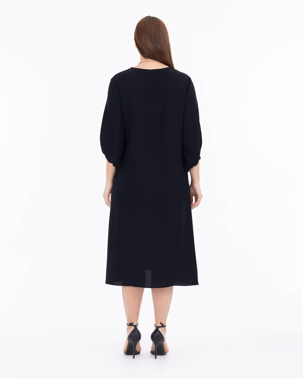 Plus Size Midi Length Three Quarter Sleeve Dress
