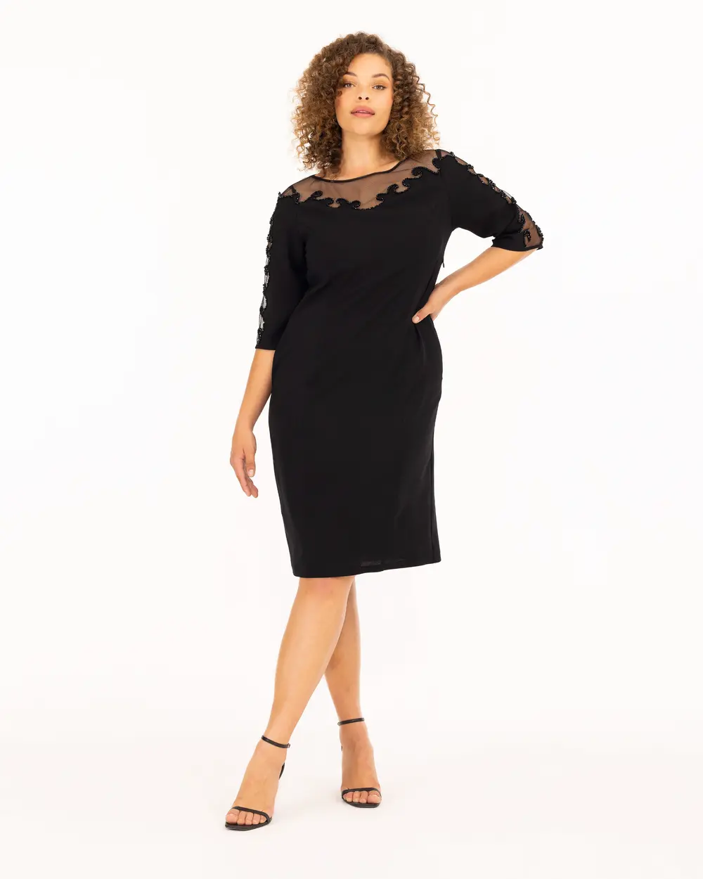 Plus size three quarter sleeve clearance dresses