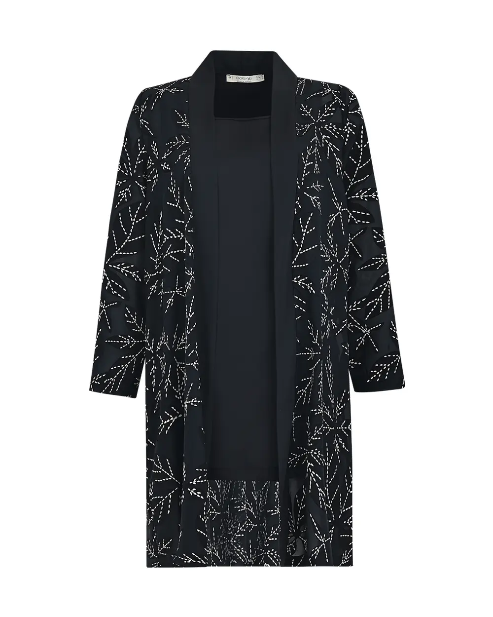 Büyük Beden İç Bluzlu Desenli Ceket