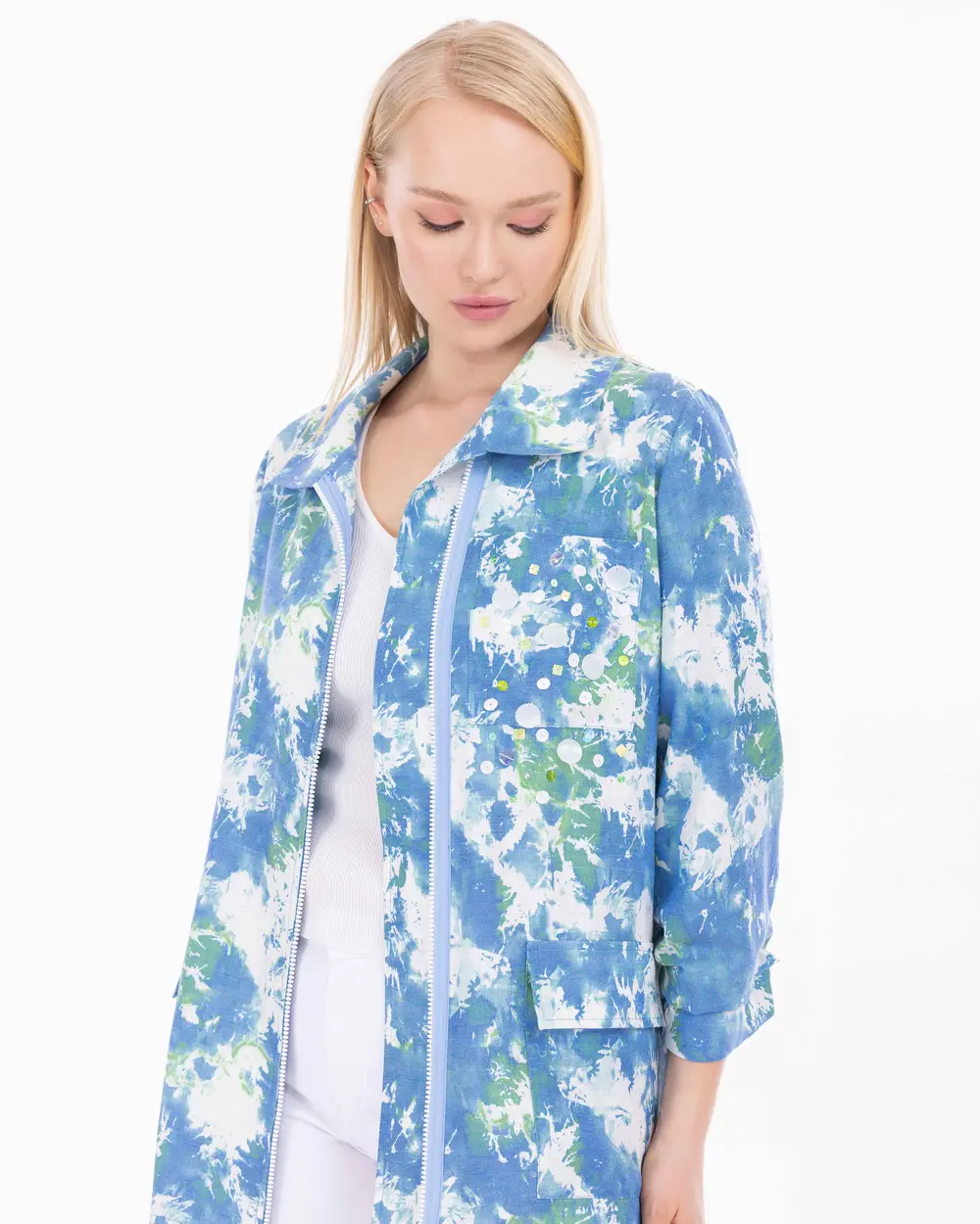 Plus Size Linen Look Jacket