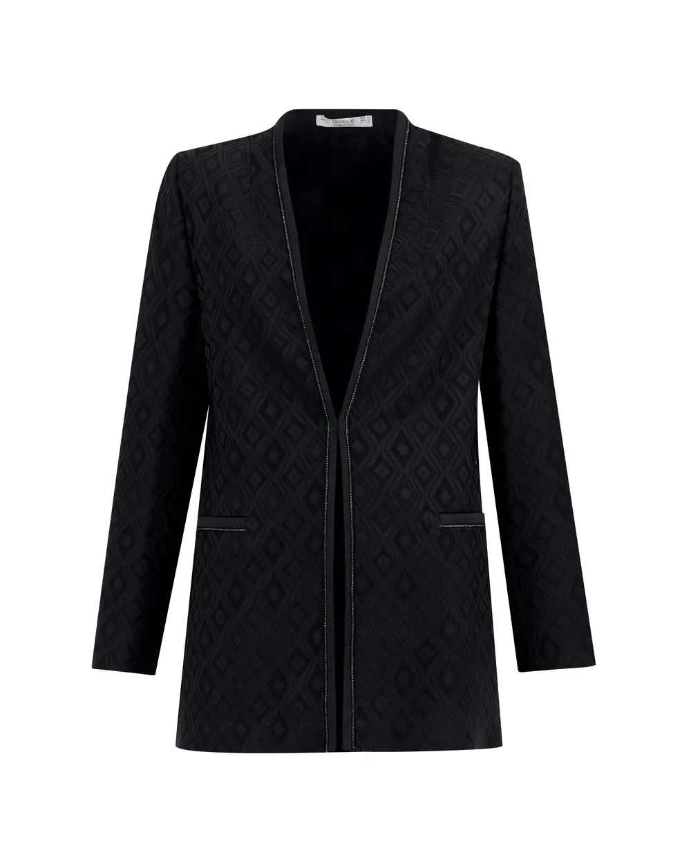 Büyük Beden Taş Detaylı Şık Ceket