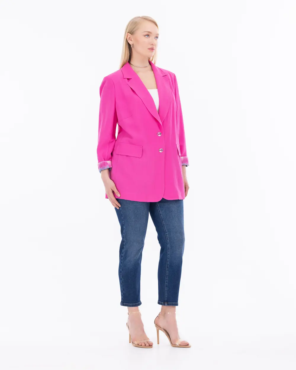 Plus Size Button Detailed Jacket