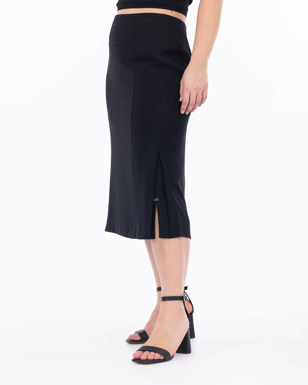 Plus Size Slit Knee Length Elegant Skirt