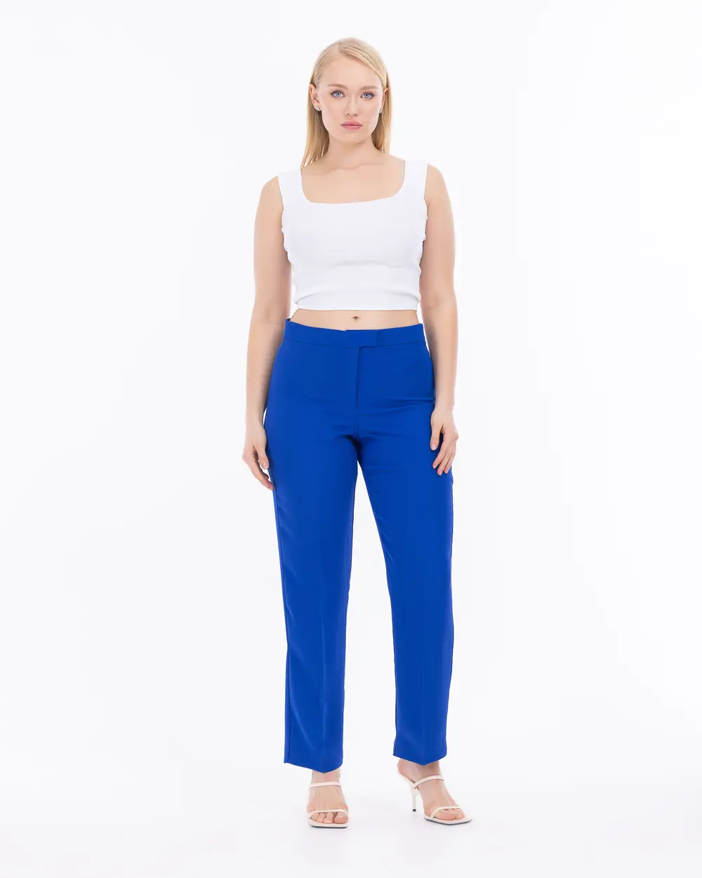 Plus Size Wide Cut Full Length Trousers