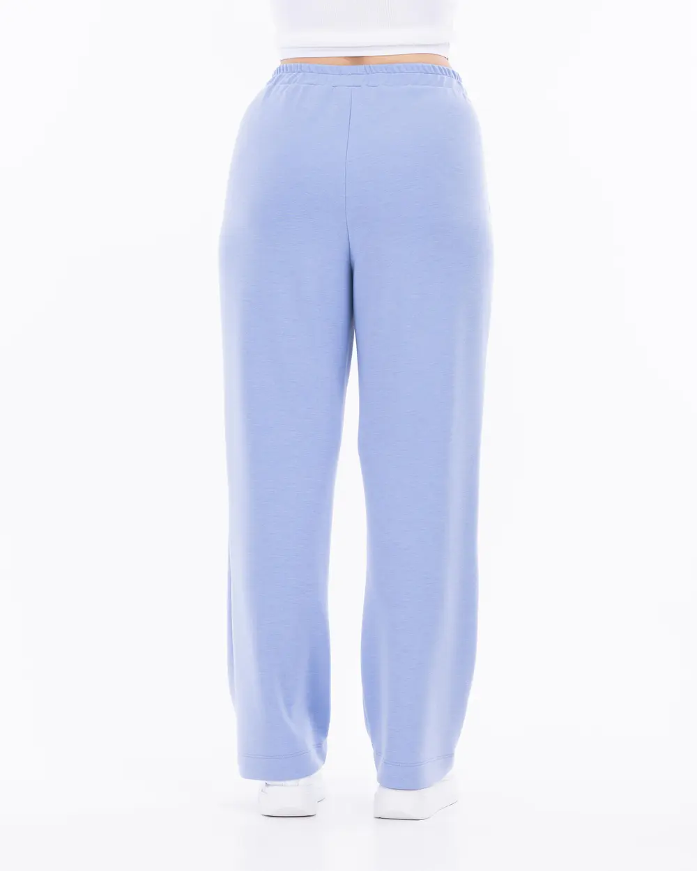 Plus Size Knitted Fabric Full Length Trousers
