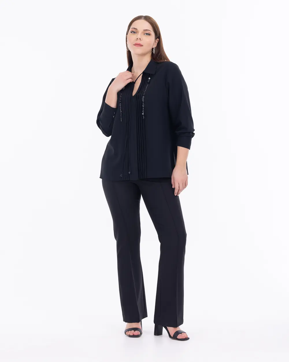 Plus Size Full Length Trousers with Accessories