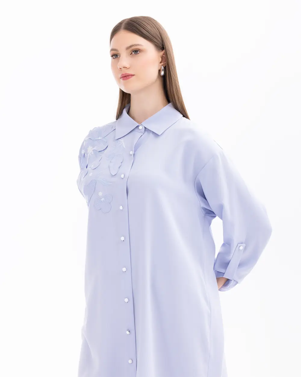 Plus Size Embroidery Detailed Tunic