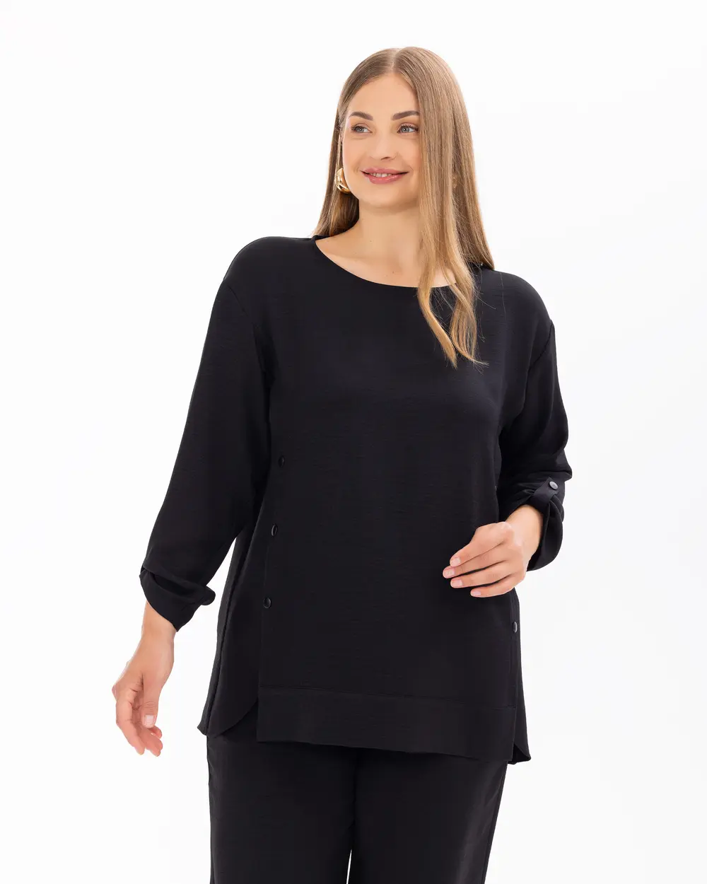 Plus Size Truvakar Sleeve Zero Neck Tunic