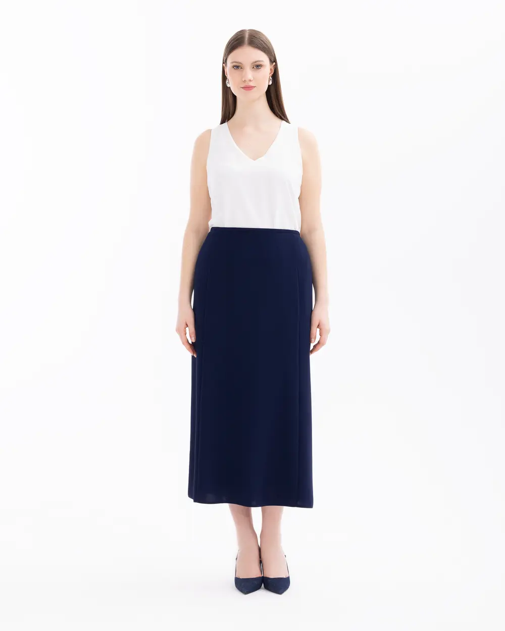 Plus Size Midi Length Classic Skirt