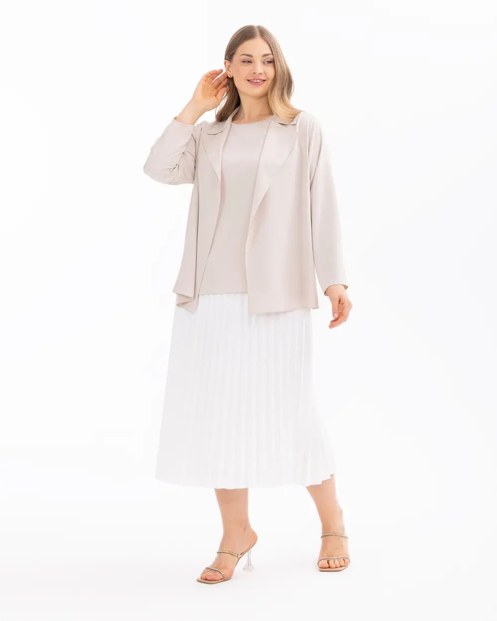 Plus Size Basic Pleated Skirt