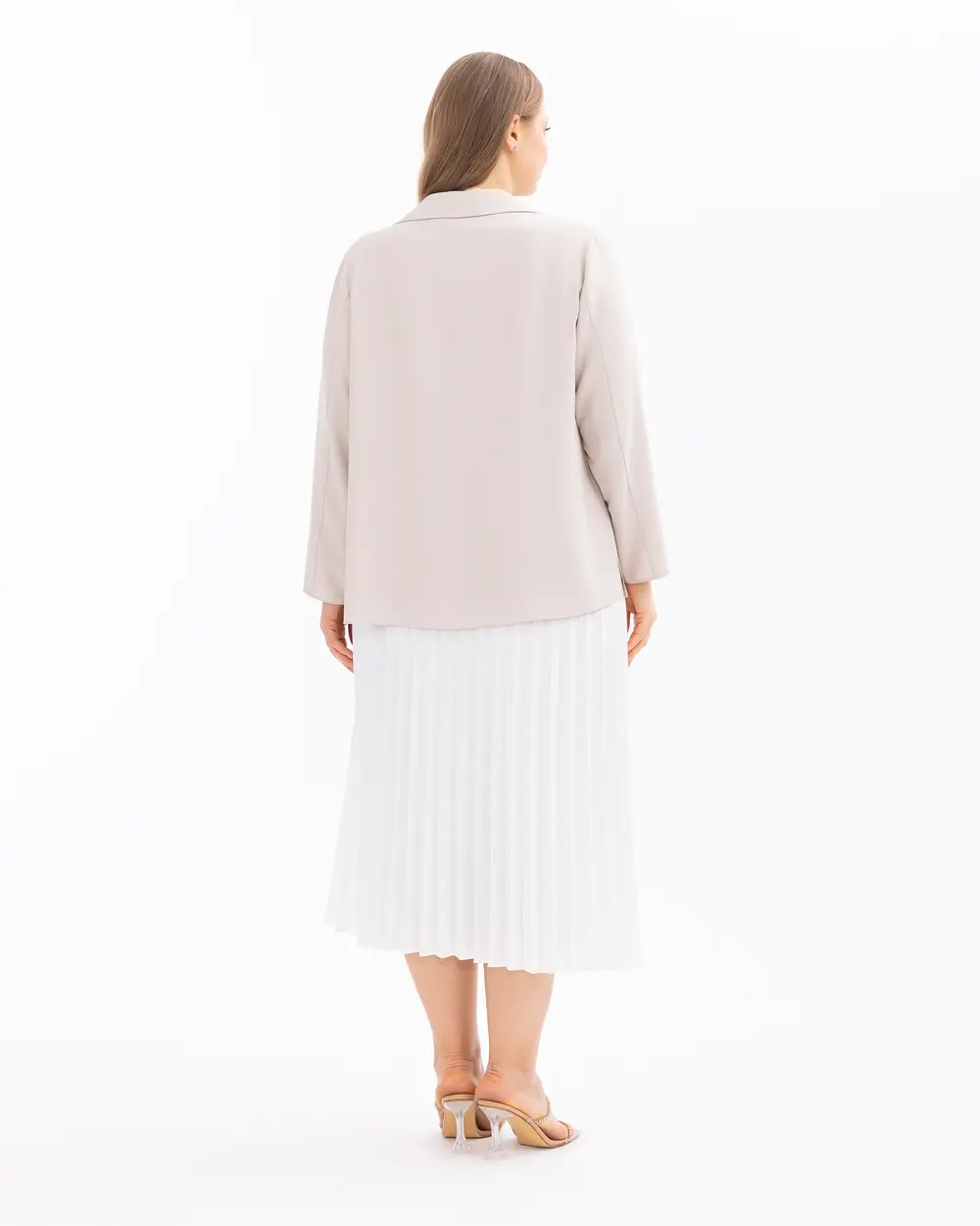 Plus Size Basic Pleated Skirt