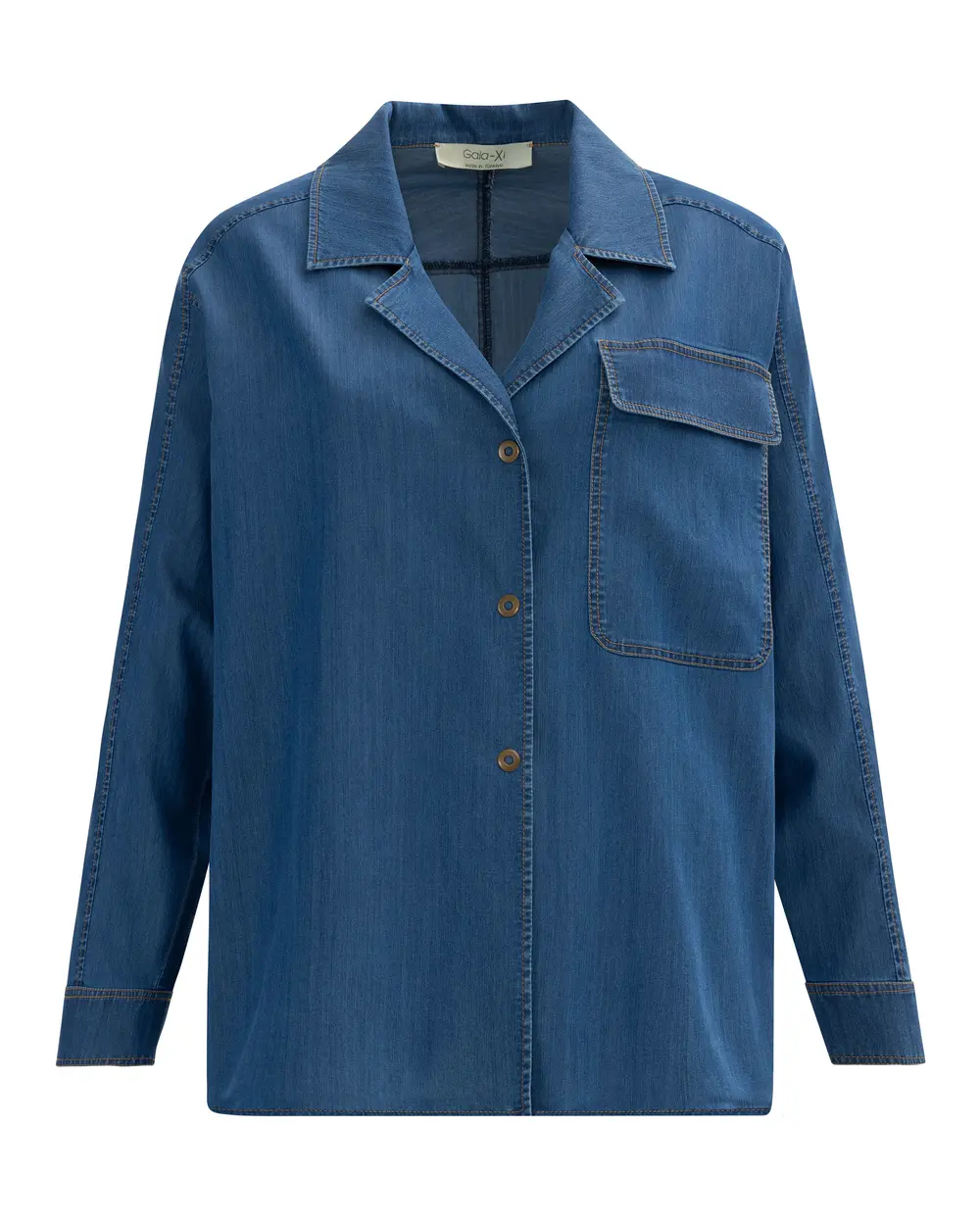 Plus Size Buttoned Jean Jacket